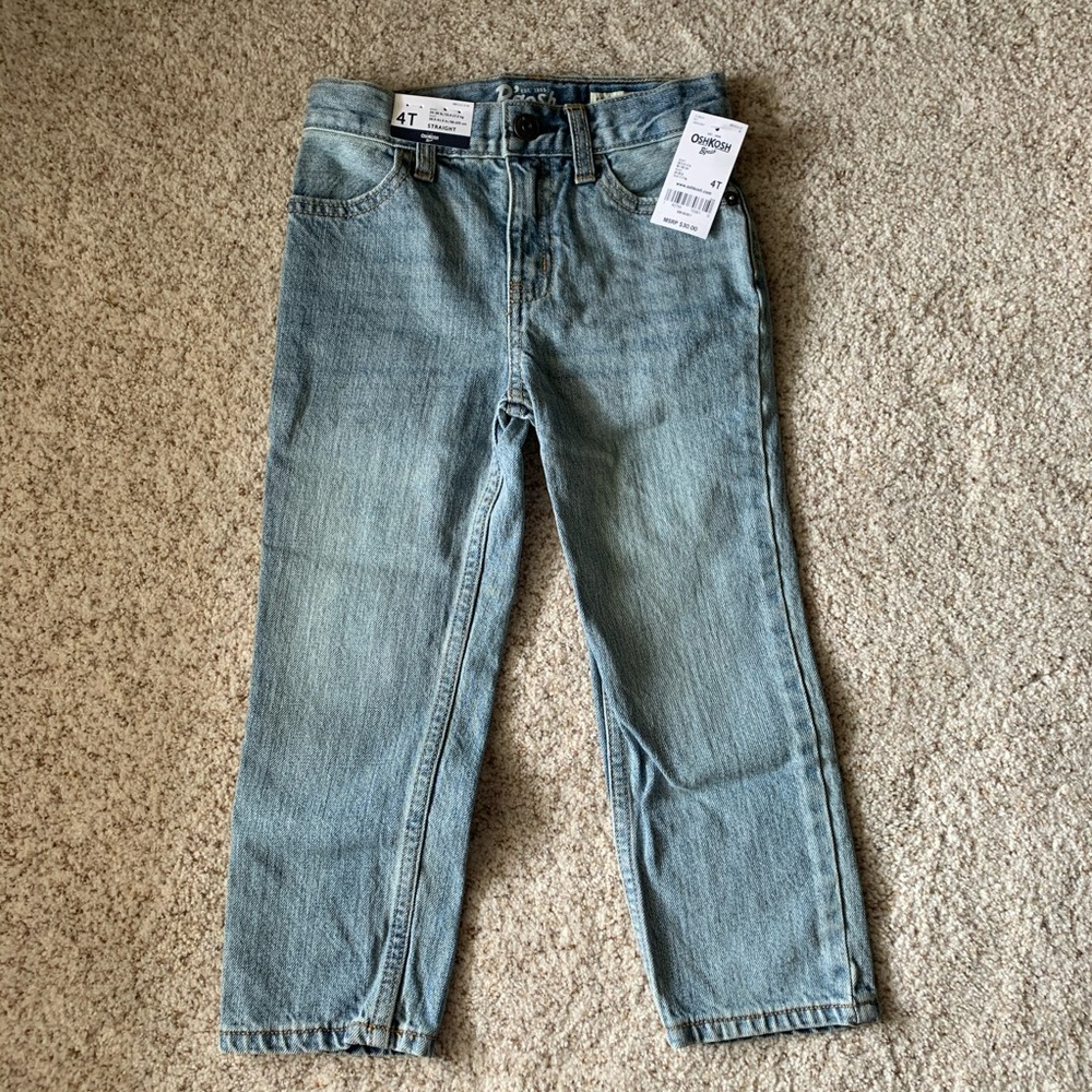 OshKosh Straight Jeans, 4T, NEW